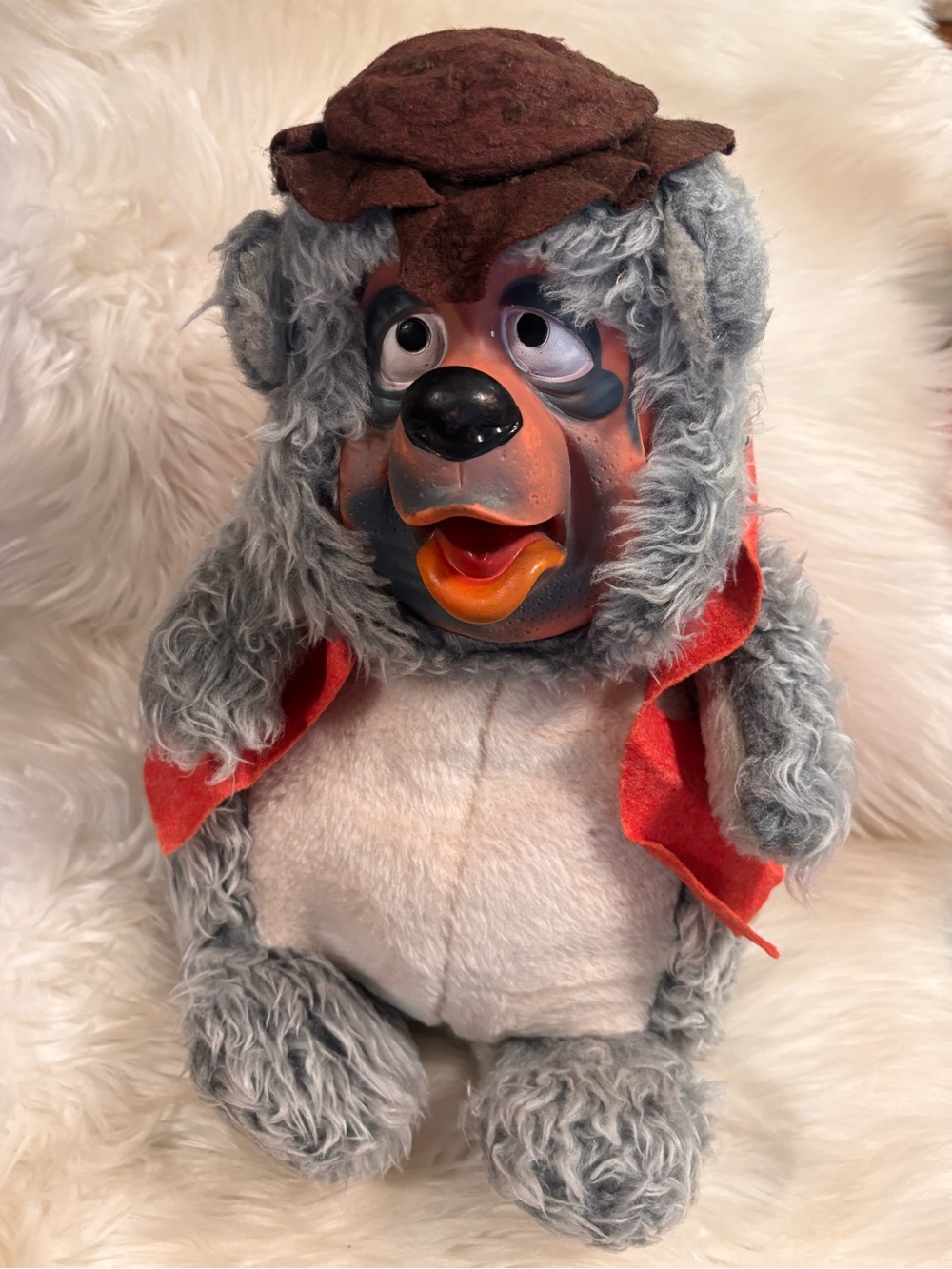 Disneyland Big Al Vtg Plush Figure Doll Country Bear Jamboree Rubber Face 16”